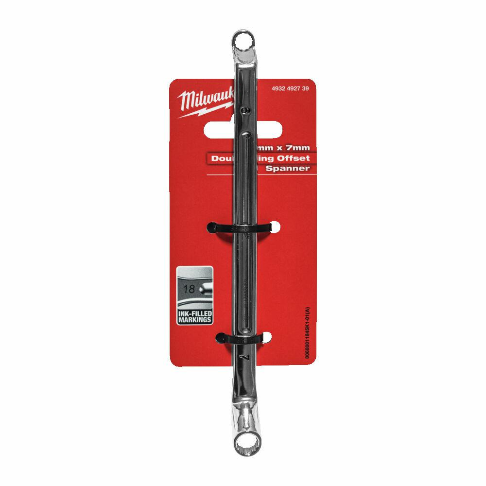 Duplafalú csillag-villás kulcs 6 x 7 mm hajlított 75° MILWAUKEE (4932492739)