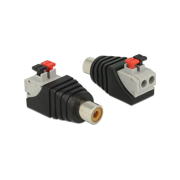 DELOCK Adapter Terminalblock 2Pin -> Cinch Buchse Drucktaste