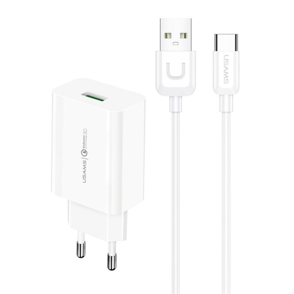 Usams síťová nabíječka T22 18W QC3.0 USB-C kabel
