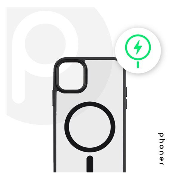 Phoner Apple iPhone 14 Pro Max Hybrid Mag MagSafe kemény hátlap tok fekete (74407) (PH74407)