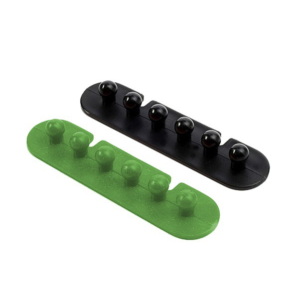 Kábeltartó / kábelrendező (2db csomag, öntapadós) FEKETE / ZÖLD (5996457671151)