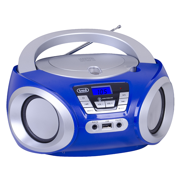 Trevi CMP 544BT hordozható CD/Bluetooth/FM/USB/AUX kék boombox (0CMP54404)