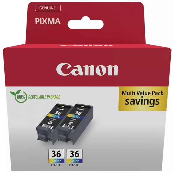 2-pack originálního inkoustu CLI-36 CLI36CL 1511B025AA CANON Pixma IP100 V