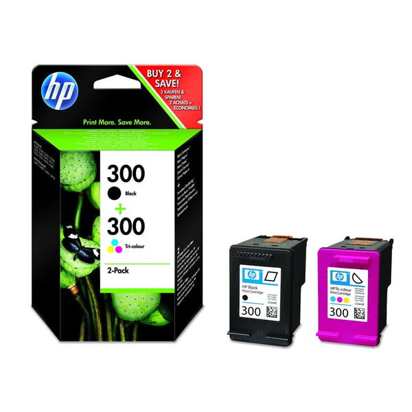 HP 300 2-pack Black/Tri-color Original Ink Cartridges cartușe cu cerneală 2 buc. Negru, Cyan, Magenta, Galben