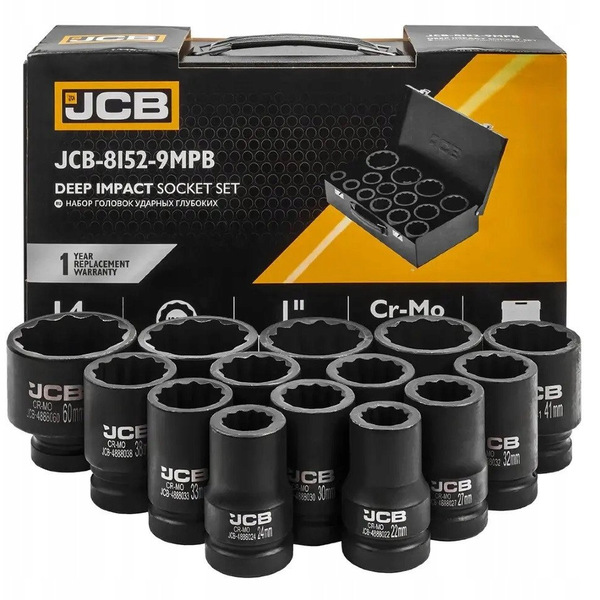 JCB NASADKI UDAROWE DŁ.kpl. 14el.1" 12-KĄT. (22-60mm)