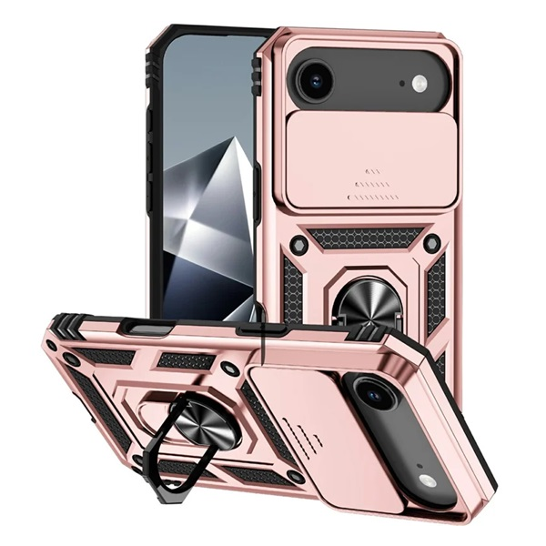 Defender szilikon telefonvédő (ütésállóság, tartógyűrű, kameravédő) ROZÉARANY Apple iPhone 17 Air "Gigapack csomagolás" (GP-173279)