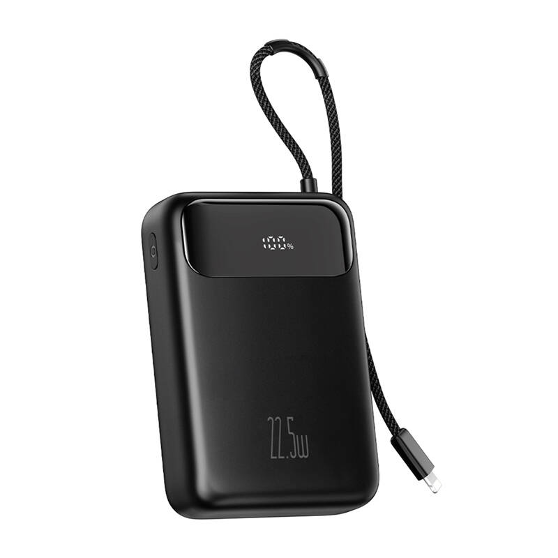 Mcdodo MC-3710 Powerbank integrált kábellel Lightning + USB-A - USB-C / 20000mAh 22,5W - Fekete (MC-3710)