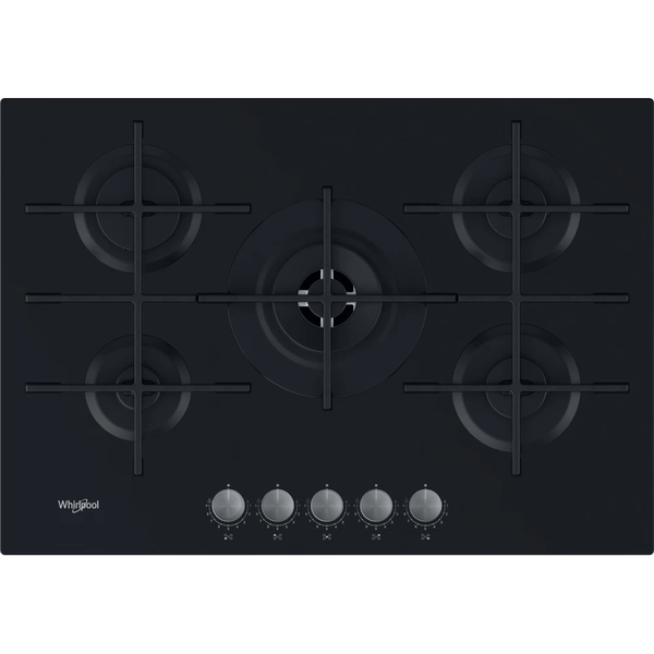 Whirlpool GOWL 728/NB kogeplade Sort Indbygget Gaskomfur 5 zone(s)