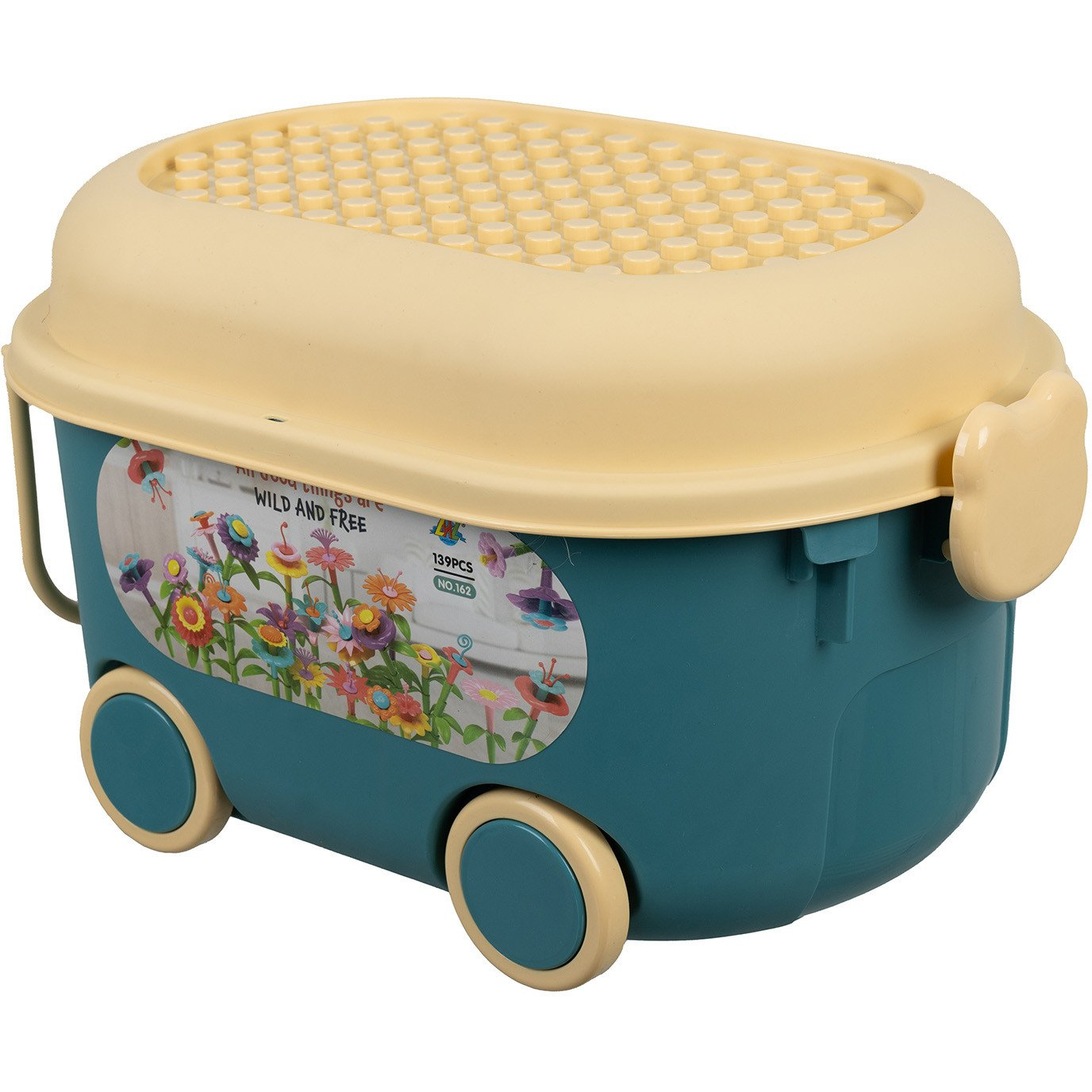 KRUZZEL 26331 Építőjáték - 3D virágoskert, 139 db (5900779958654)