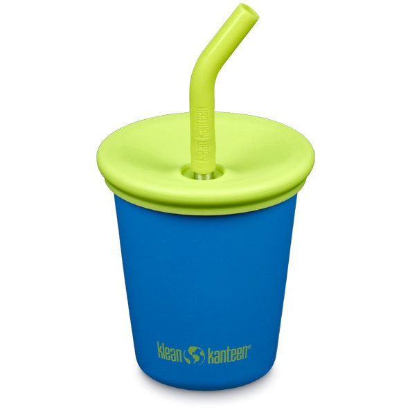 Kid Kanteen Kid Steel Cup (Kid Straw Lid), 296ml/10oz, Mykonos Blue