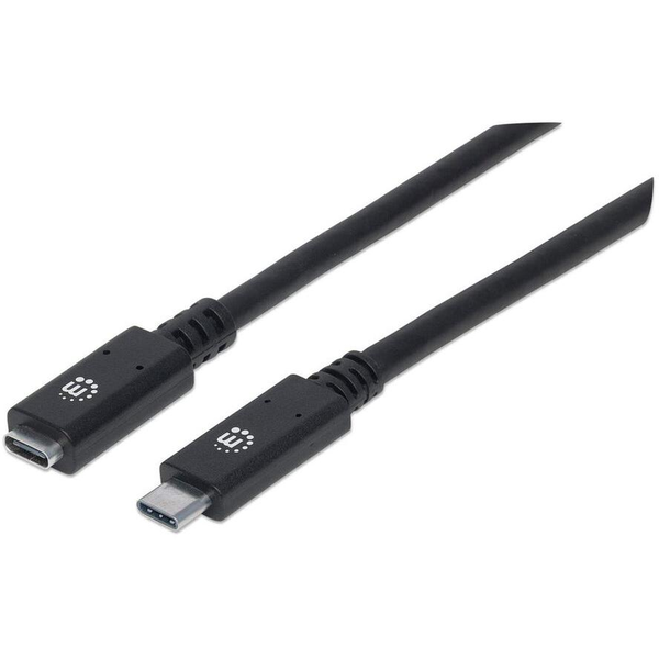 Manhattan 355230 USB-kabel USB 3.2 Gen 2 (3.1 Gen 2) 0,5 m USB C Zwart