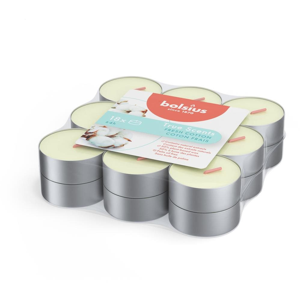 Bolsius True Scents - Friss pamut, 18 db (8717847154361)