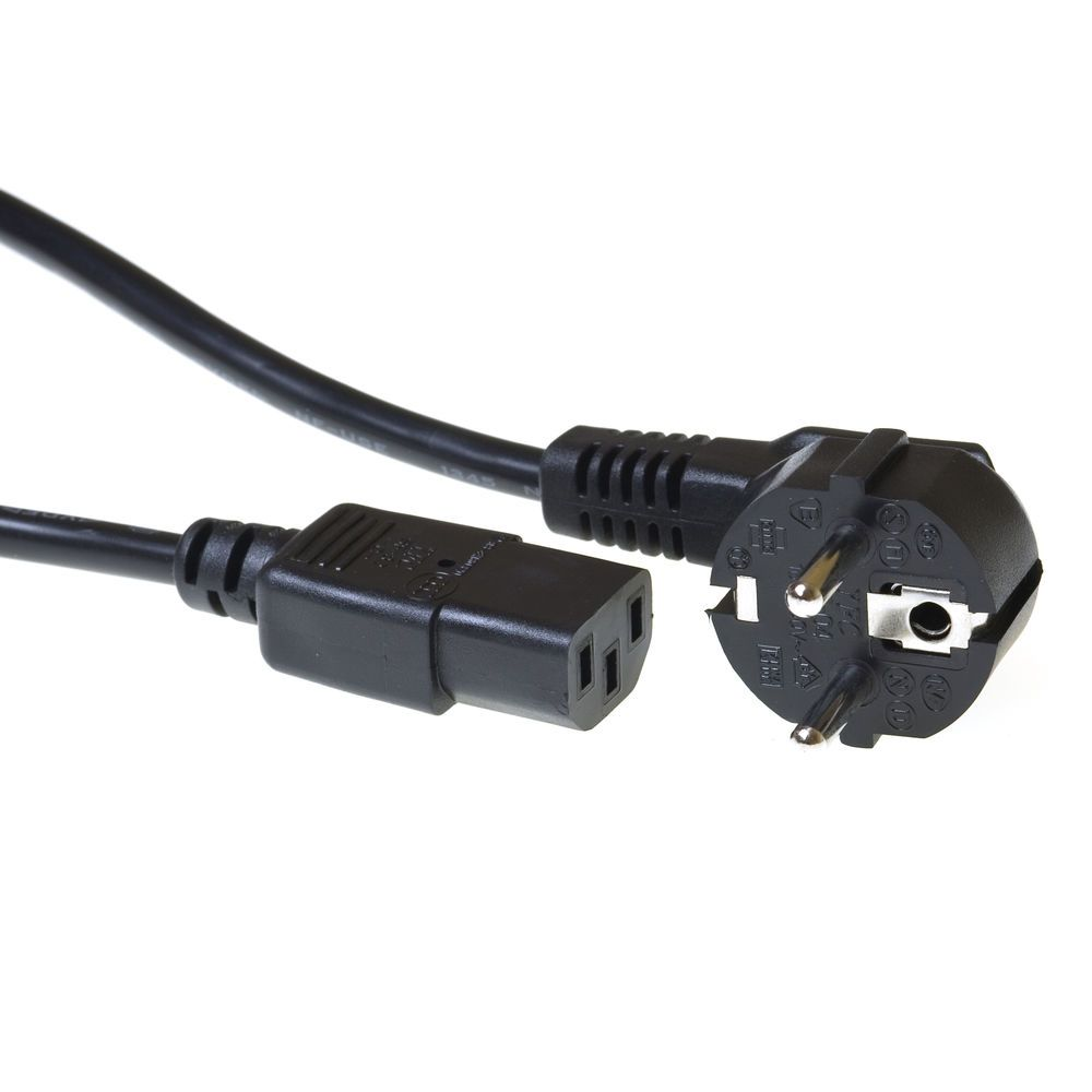 ACT 230V connection cable schuko male (angled) - C13 black 2.5 m Čierna 2,5 m