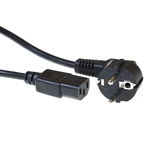 ACT 230V connection cable schuko male (angled) - C13 black 2.5 m Sort 2,5 m