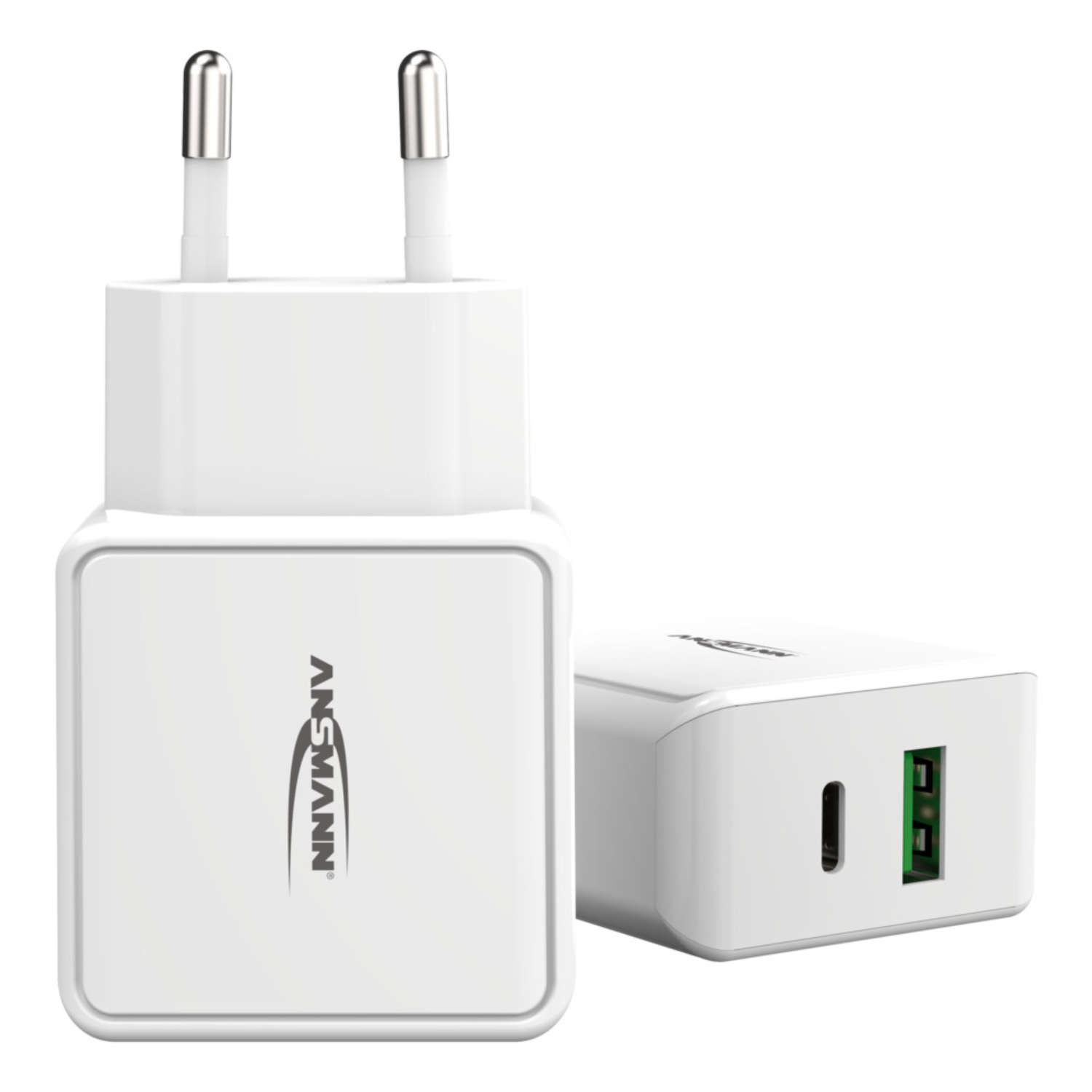 Ansmann Home Charger HC218PD Hálózati USB-A / USB-C töltő adapter - Fehér (20W) (1001-0111)