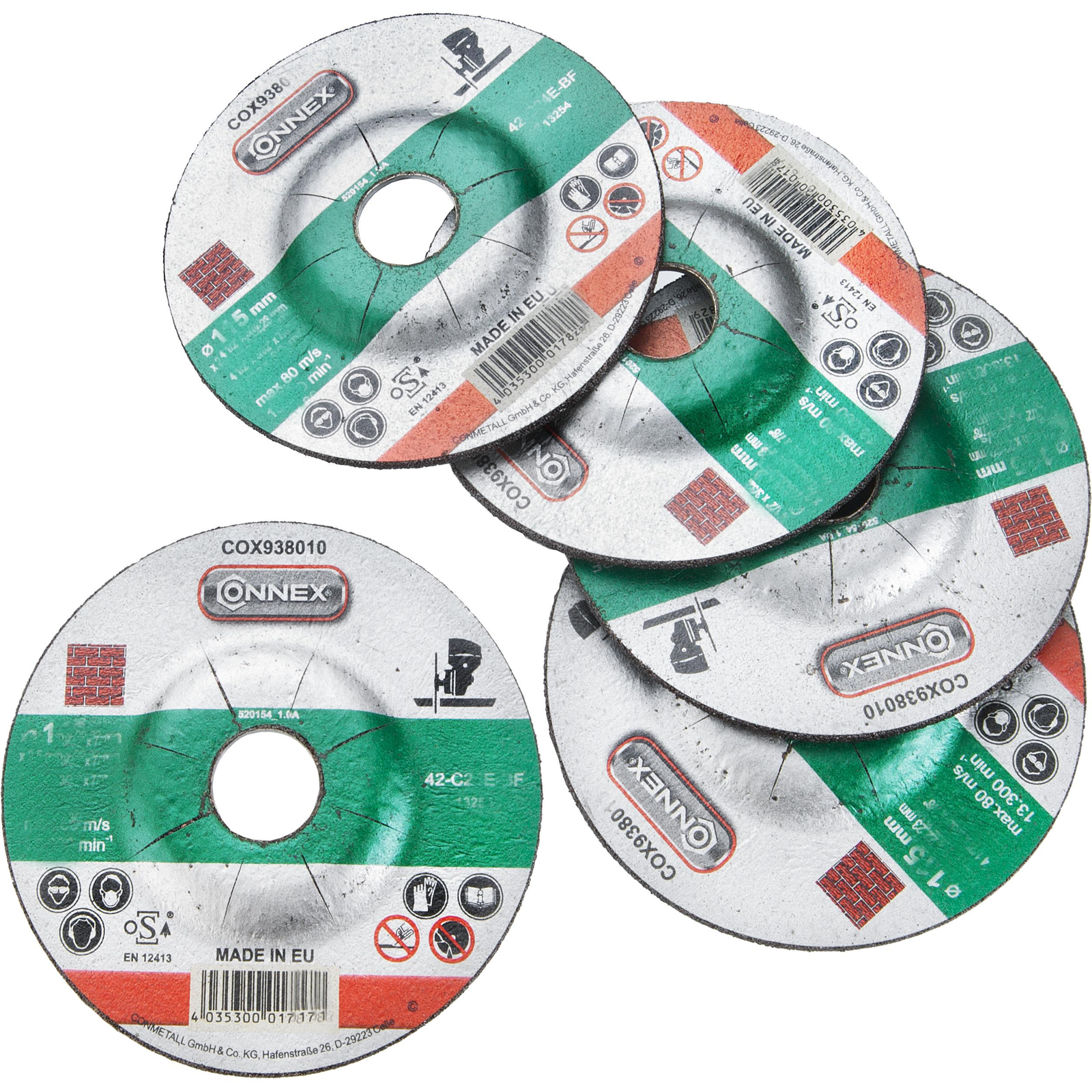 CONNEX Vágókorongkészlet kő 125 mm, 5 db, vastagság 2,5 mm (COX938016)