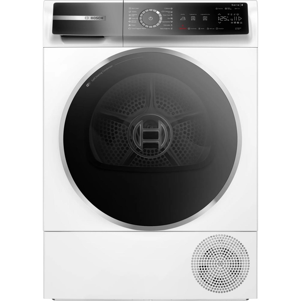 Bosch Serie 8 WQB245B0BY барабанна сушилна машина Свободно стоящ Предно зареждане 9 кг A+++ Черен, Бяла