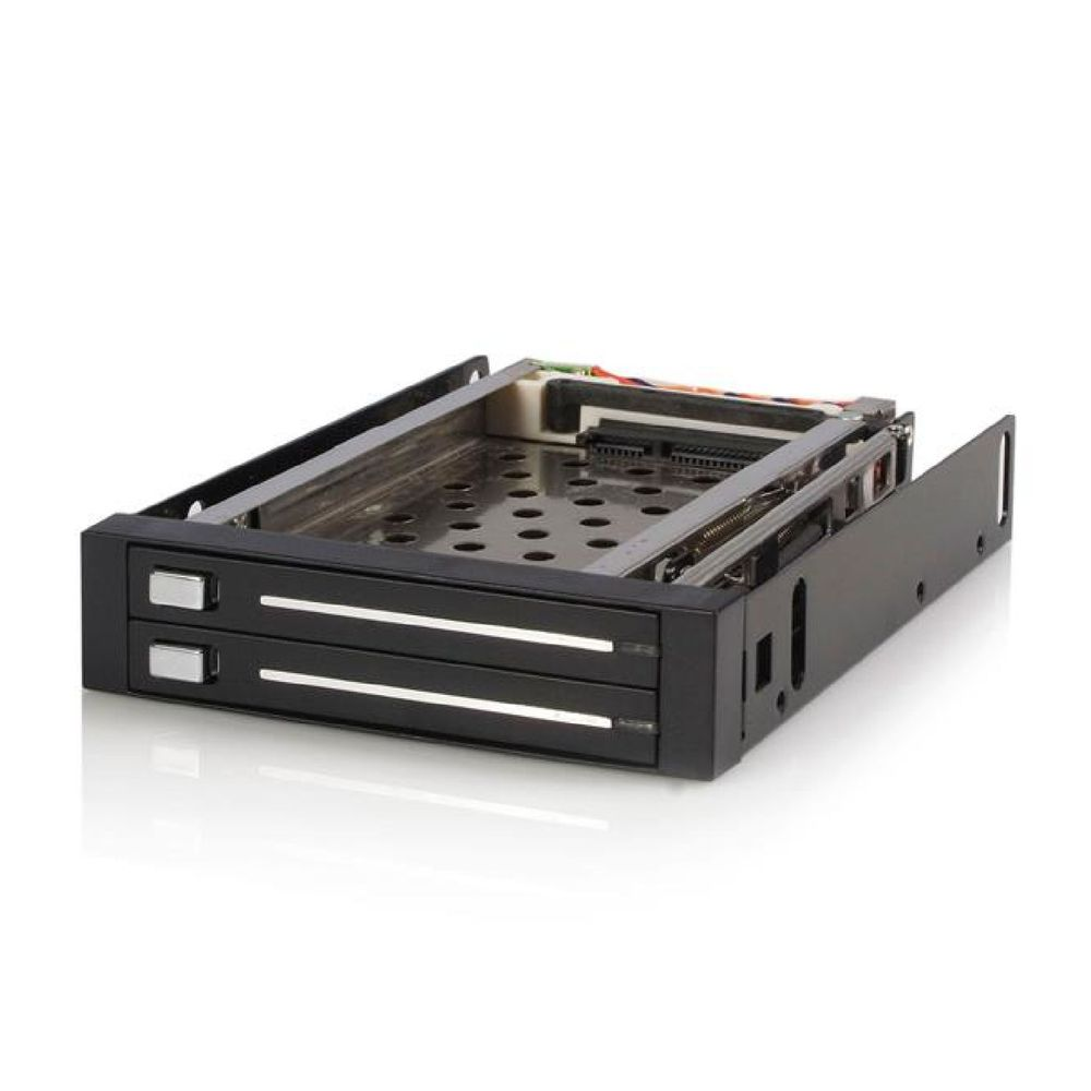 StarTech.com 2 Drive 2.5in Trayless Hot Swap SATA Mobile Rack Backplane - Dual Drive SATA Mobile Rack Enclosure for 3.5 HDD (HSB220SAT25B) - storage bay adapter (HSB220SAT25B)
