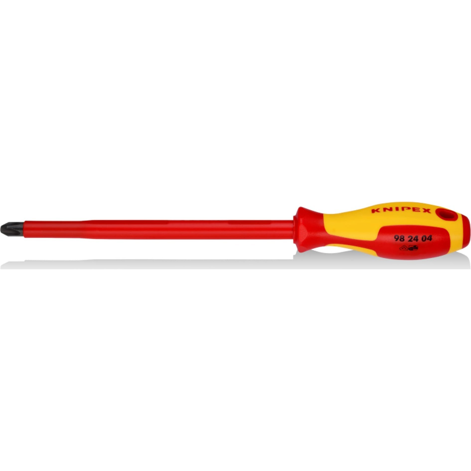 VDE kereszt csavarhúzó, PH 4, Knipex 98 24 04 (982404)