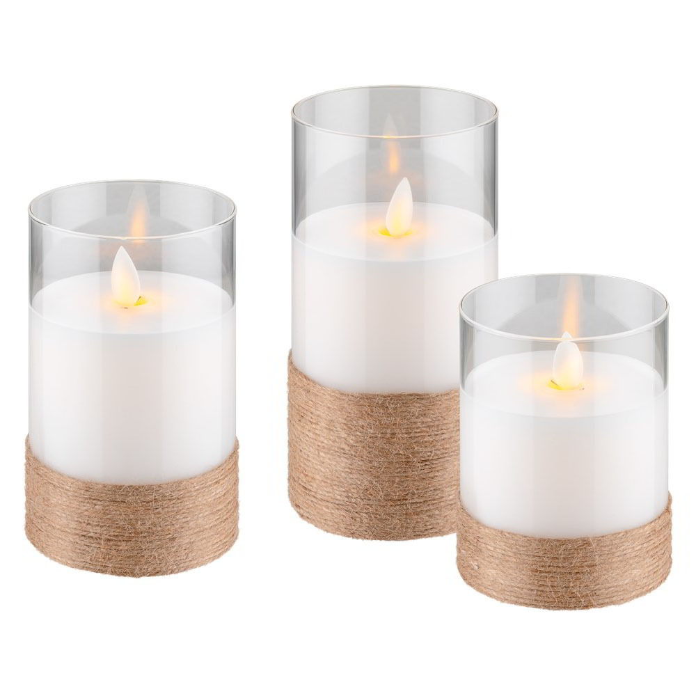 Goobay 60343 LED Valódi viaszgyertya - Átlátszó (3db) (60343)