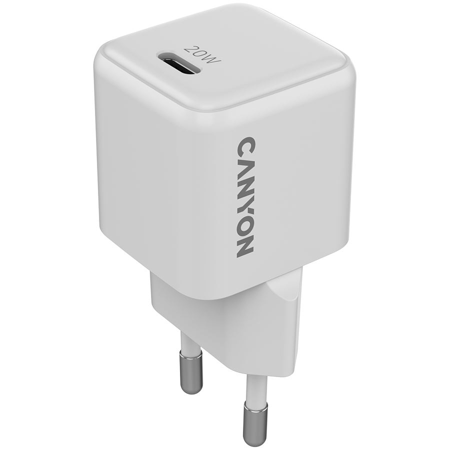 Canyon CNS-CUW20C hálózati töltő GaN 20W 1xPD fehér (CNS-CUW20C)