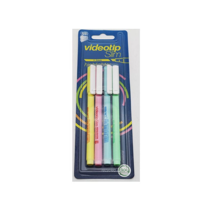 ICO Videotip Slim szövegkiemelő - Pasztell (4db) (9580121004)