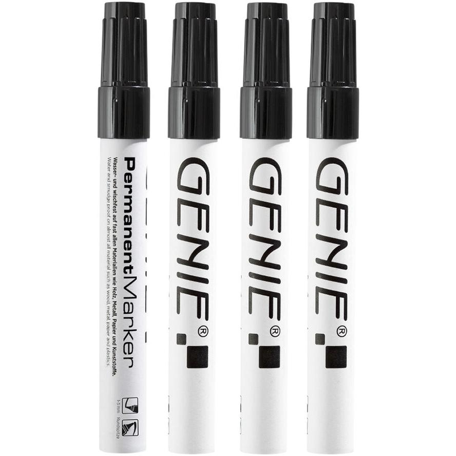 GENIE P-Marker Rund-Spitze Metall schw. 4 Stk. (40030) (40030)