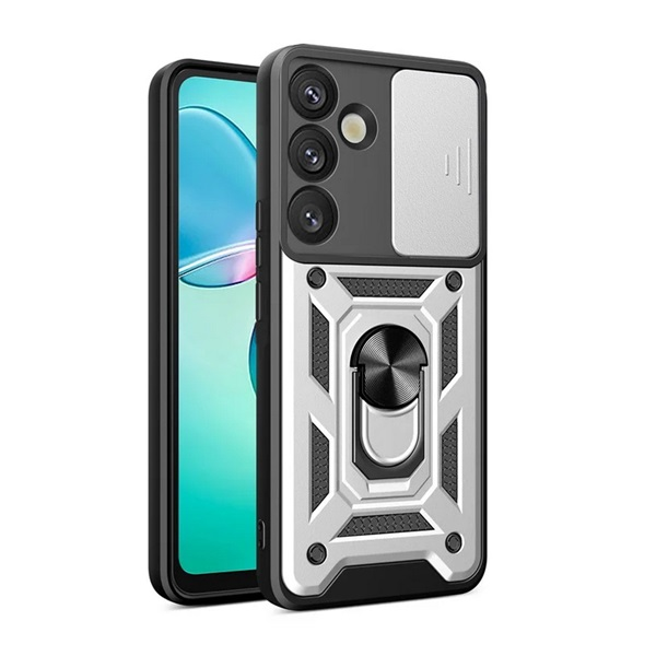 gigapack Defender szilikon telefonvédő (ütésállóság, tartógyűrű, kameravédő) EZÜST Samsung Galaxy S25 Plus (SM-S936) 