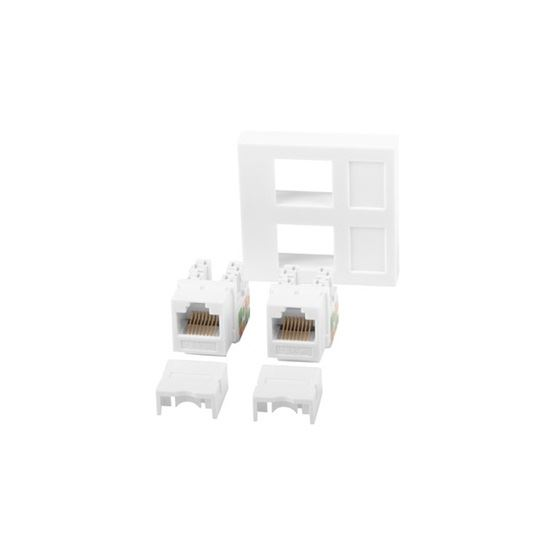 Lanberg beépítőkeret 2xRJ45 CAT.6 UTP keystone modullal fehér (WS-4545-2XRJ45K-W) (WS-4545-2XRJ45K-W)