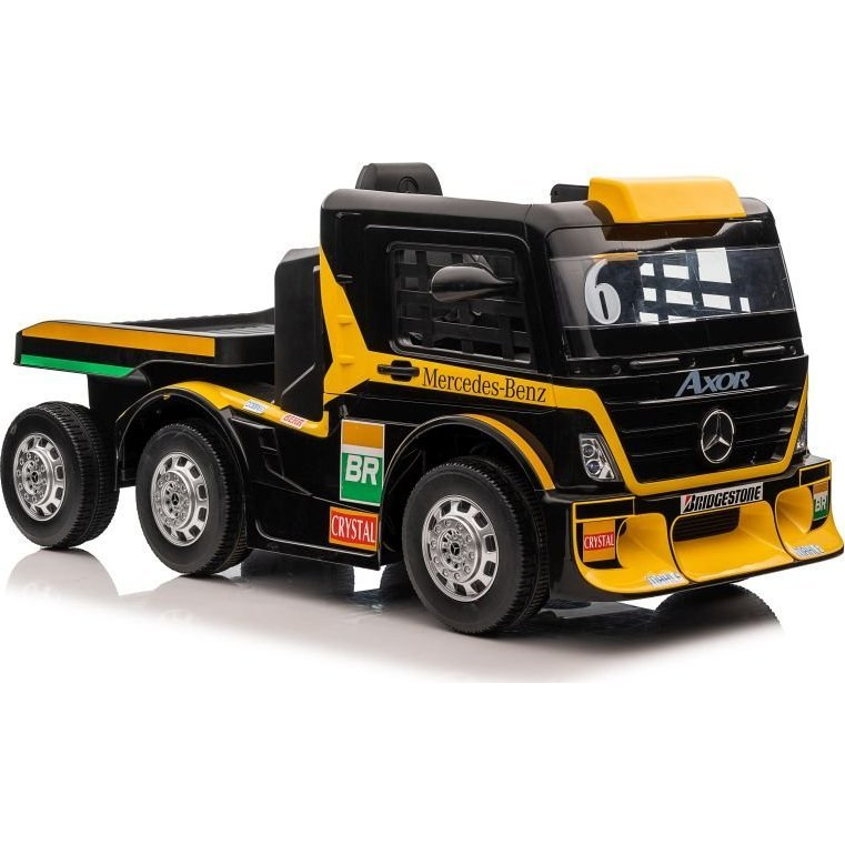 Mercedes Axor XMX622B Elektromos Kamion 4247 - 24 V, 2 Darab 400 W Motor, LCDKijelzővel, Szülői Távirányítóval, Sárga (4247)