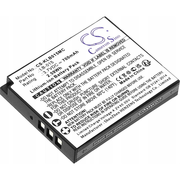 Akumulator Cameron Sino Akumulator Bateria typu LB-015 LB015 do Aparatu KODAK WPZ2 WP Z2 / CS-KLB015MC