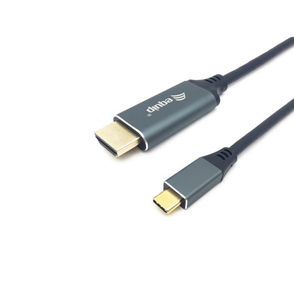 Equip 133416 adaptér k video kabelům 2 m USB typu C HDMI Typ A (standardní) Šedá, Černá