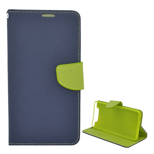 Tok álló, bőr hatású (FLIP, oldalra nyíló, asztali tartó funkció, textil minta) SÖTÉTKÉK [Samsung Galaxy A80 (SM-A805F)] (5996457892198)