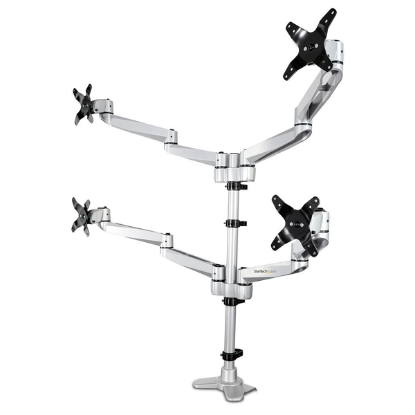StarTech.com ARMQUADPS flat panel bureau steun 68,6 cm (27") Zilver