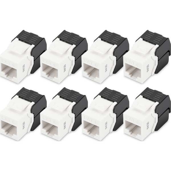 CAT 6 KEYSTONE MODUL UNSH-8PCS K. JACK- RJ45 TO LSA-TOOL FREE