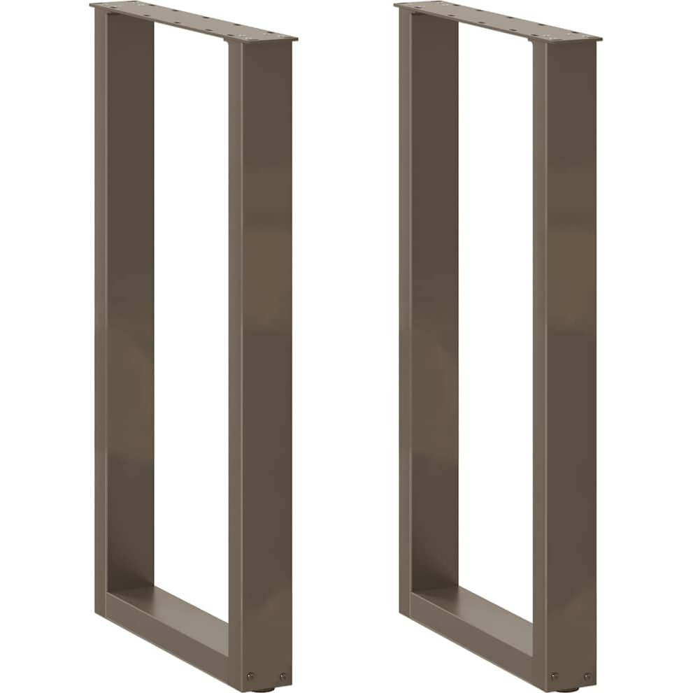 Kávéasztal lábak U-alakú 2 db natúr acél 40x(90-91) cm acél (4013219)