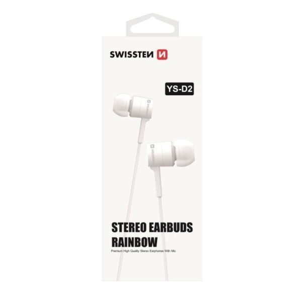 Swissten: Rainbow YS-D2 fülhallgató fehér (51106001) (51106001)