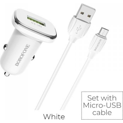 Autós töltő Borofone BFO-BZ12A-M-W fehér (BFO-BZ12A-M-W)