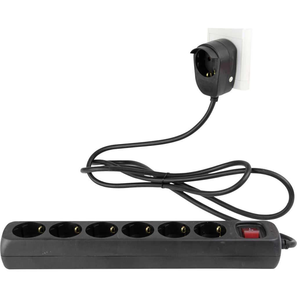 REV 0012692514 Elosztó kapcsolóval 6 részes Fekete Védőérintkezős 2m (r0012692514)