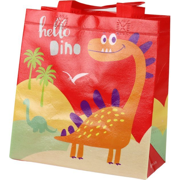  LeanToys Torba Prezentowa Dinozaur Czerwona 23cm x 21,5cm x 11cm