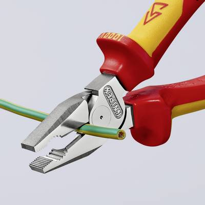 Erő kombinált fogó, 180 mm, vágási érték kemény: O 2,5 mm, zongorahuzal: O 2 mm, max. 16 mm2, Knipex 02 06 180 (02 06 180)