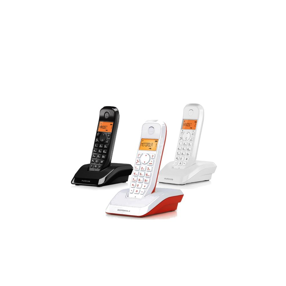 Motorola S1203 Trio Wireless Asztali telefon - Fekete / Fehér / Piros (C69000D48O3AES)