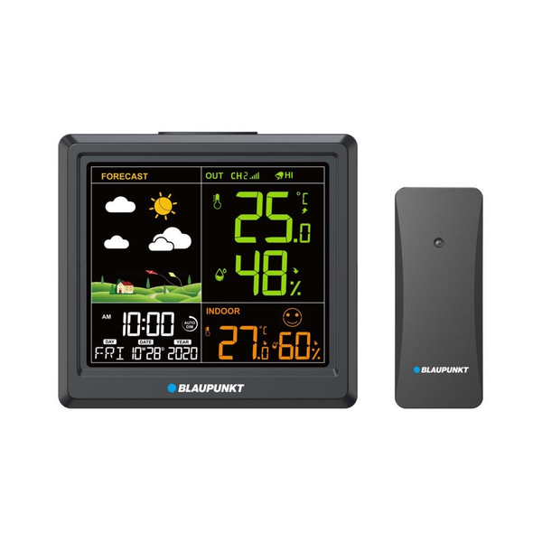 Blaupunkt WS25BK LCD Meteorológiai Időjárás állomás külső szenzorral - Fekete
