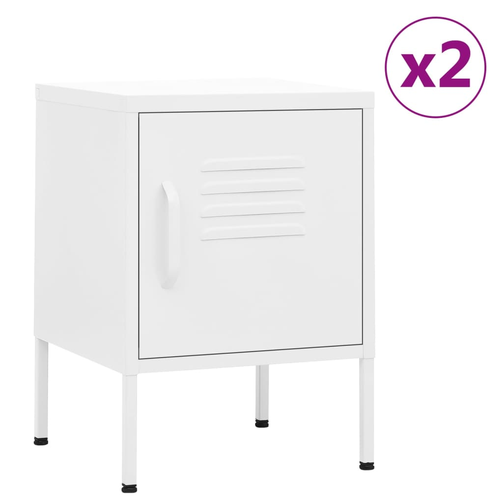 2 db fehér acél éjjeliszekrény 35 x 35 x 51 cm (3095213)