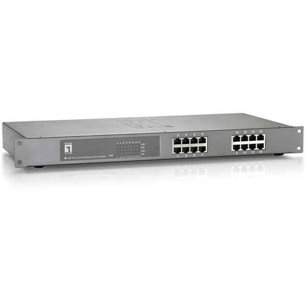 LevelOne FEP-1612 netværksswitch Ikke administreret Fast Ethernet (10/100) Strøm over Ethernet (PoE) Grå