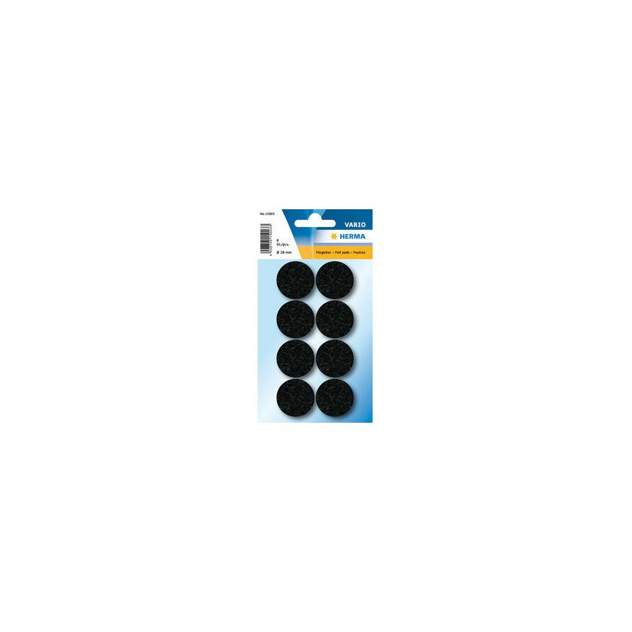 Herma 15003 28 mm padlóvédő székalátét 8 darab - Fekete (15003)