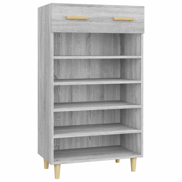 szürke sonoma színű szerelt fa cipőszekrény 60 x 35 x 105 cm
