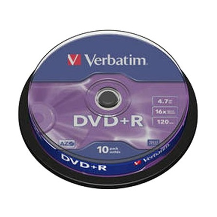 Verbatim DVD+R Matt Silver 4,7 GB 10 stk
