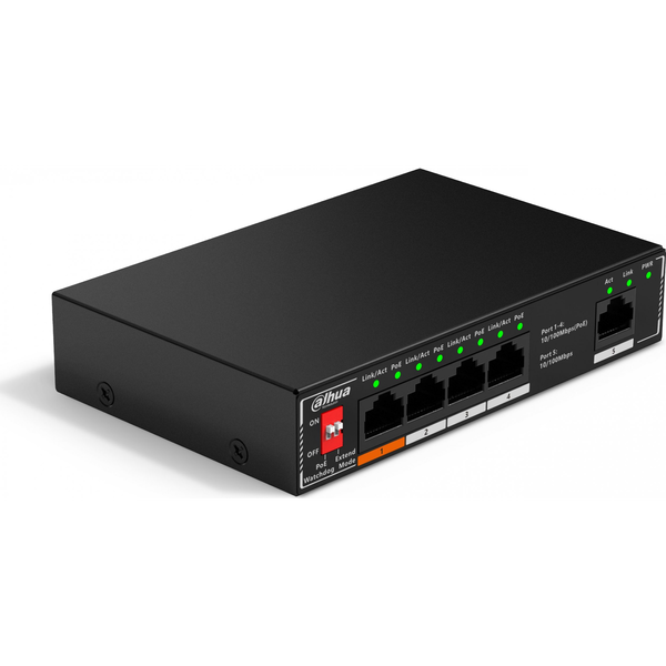 Dahua Technology PoE SF1005P Non gestito L2 Fast Ethernet (10/100) Supporto Power over Ethernet (PoE) Nero
