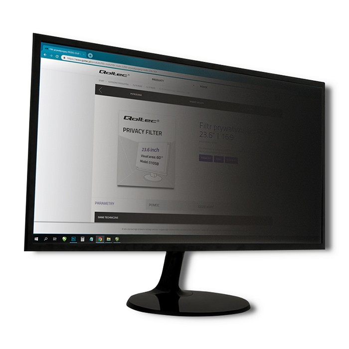 Qoltec RODO GDPR 23" Betekintésvédelmi monitorszűrő (51057)